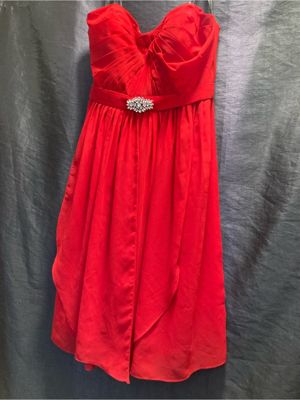 Milano Formals Red Satin Cocktail Dress Size XL/L